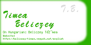 timea beliczey business card